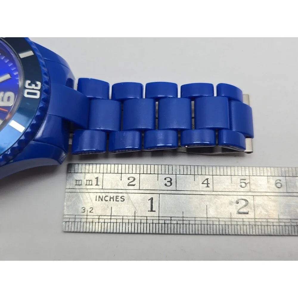 Mens Ice Watch Classic Solid Big Blue 46mm Rotating Bezel Watch New Battery